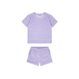 Léopard | ensemble filles lilas plage - mousseline
