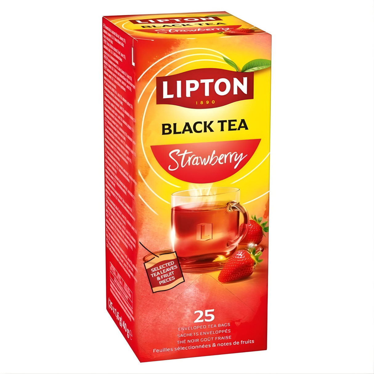 Lipton Feel Good Selection Thé noir Fraise (6x25 pièces)