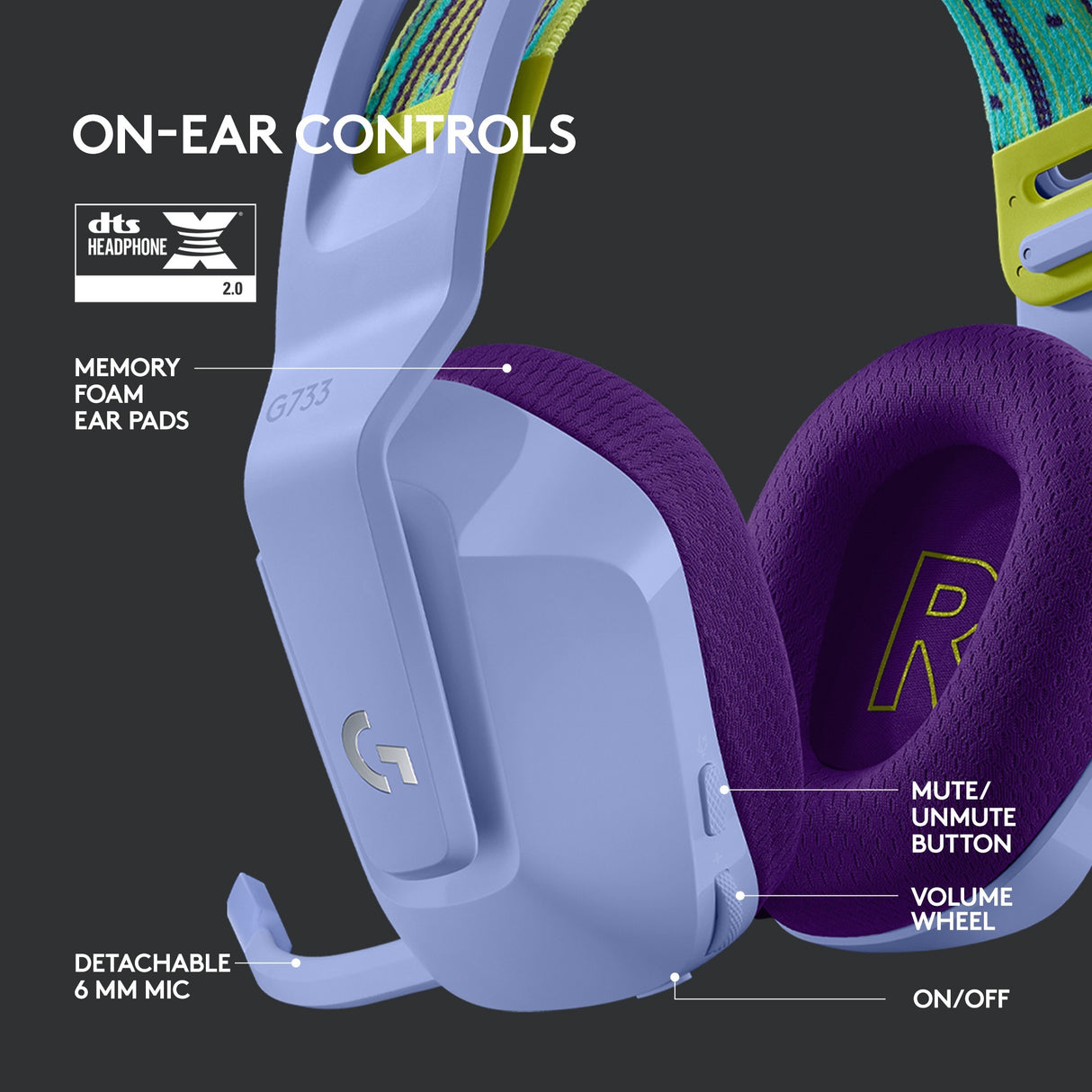 Logitech Logitech G733 LightSpeed ​​Wireless RGB Gaming Headset