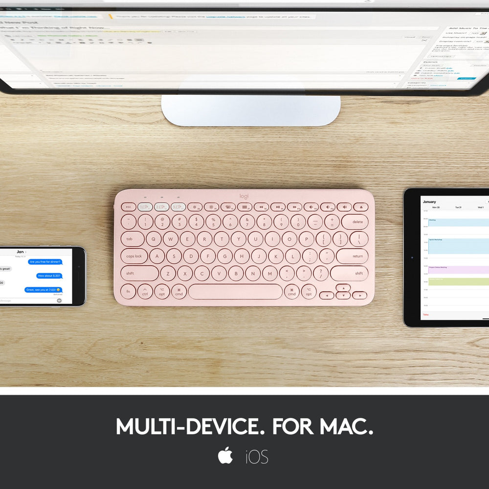 Logitech K380 pour le clavier Bluetooth MAC multi-appareils Roz