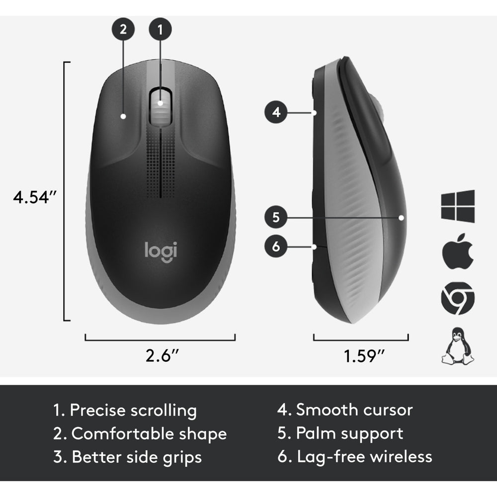 Logitech M190 Souris sans fil pleine grandeur