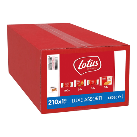 Assortiment de biscuits de luxe Lotus emballés individuellement (210 pièces)