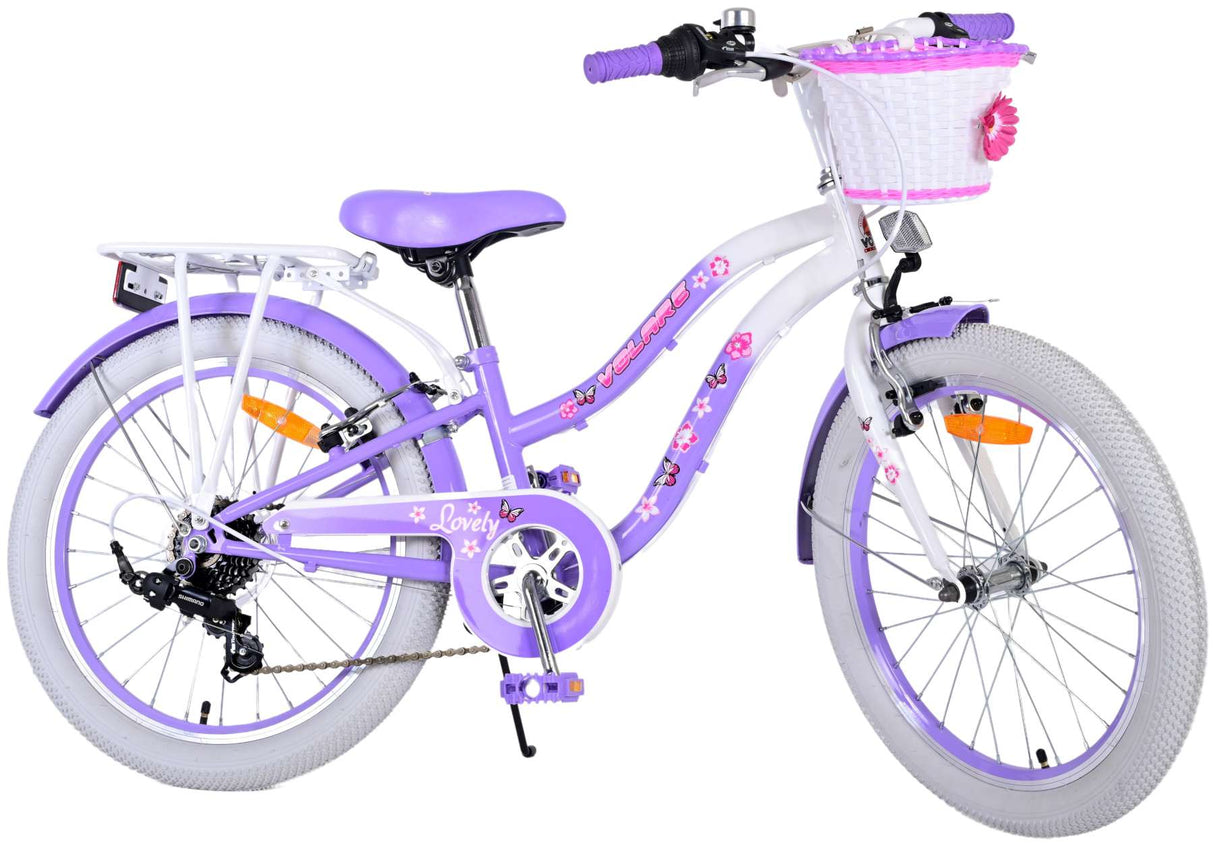 Joli vélo pour enfants Volare - filles - 20 pouces - violet - 7 vitesses
