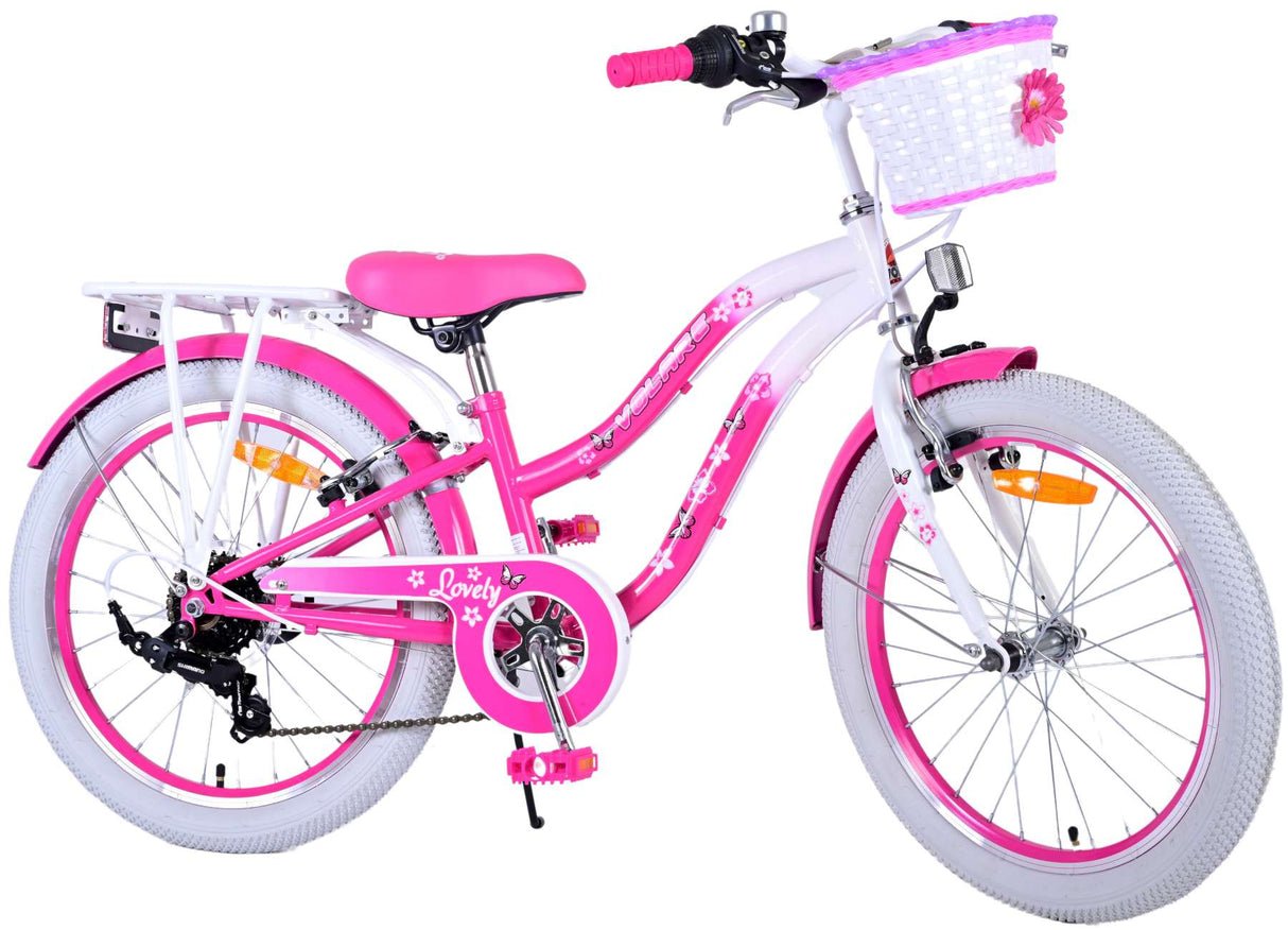Vélo pour enfants Volare Lovely - Filles - 20 pouces - Rose - 7 vitesses