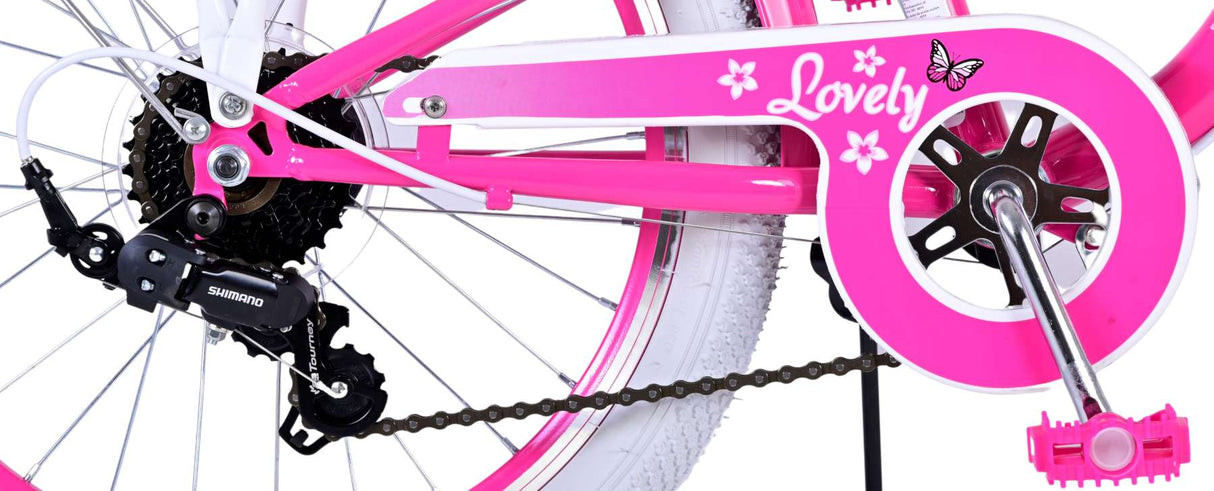 Vélo pour enfants Volare Lovely - Filles - 20 pouces - Rose - 7 vitesses