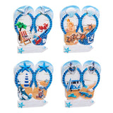 Planche à pantoufles de plage, aimant souvenir de plage de mer 3d