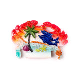 Aimant souvenir de plage de mer, coquillages en forme de crabe, dauphin