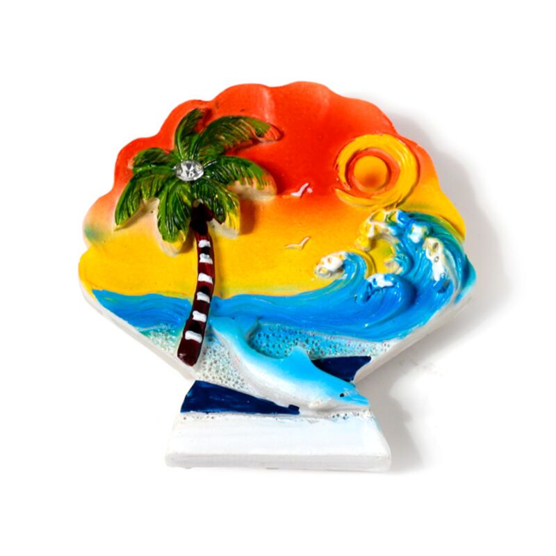 Sea beach souvenir magnet seahorse shells dolphin