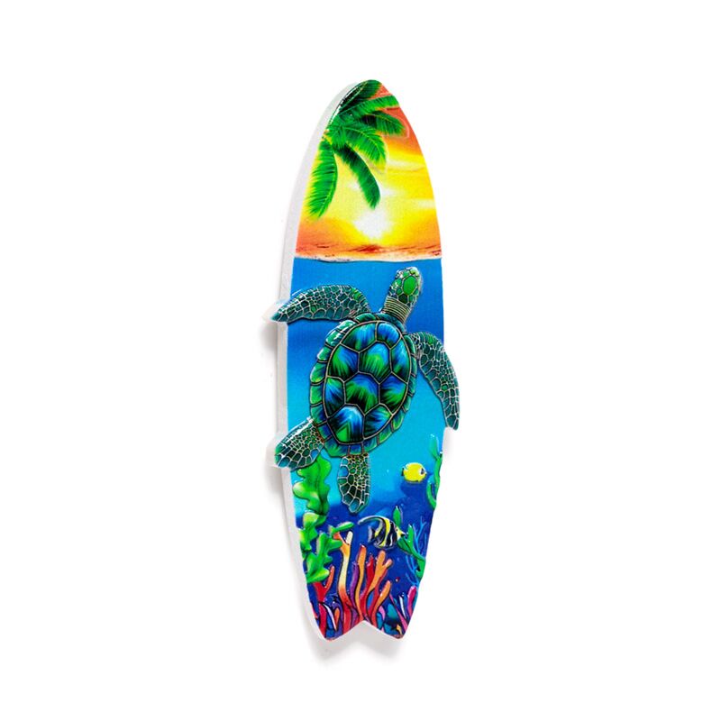 Souvenir de plage de mer aimant 3d planche de surf vie marine tropicale