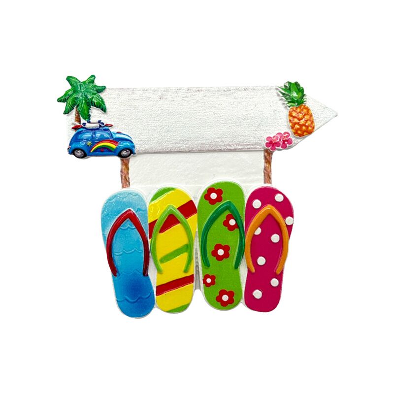 Panneau en forme de pantoufle de plage aimant de mer de plage