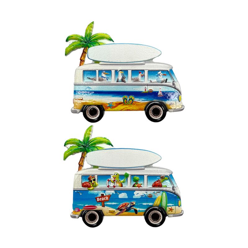 Aimant de plage, bus de plage, tortues, mouettes