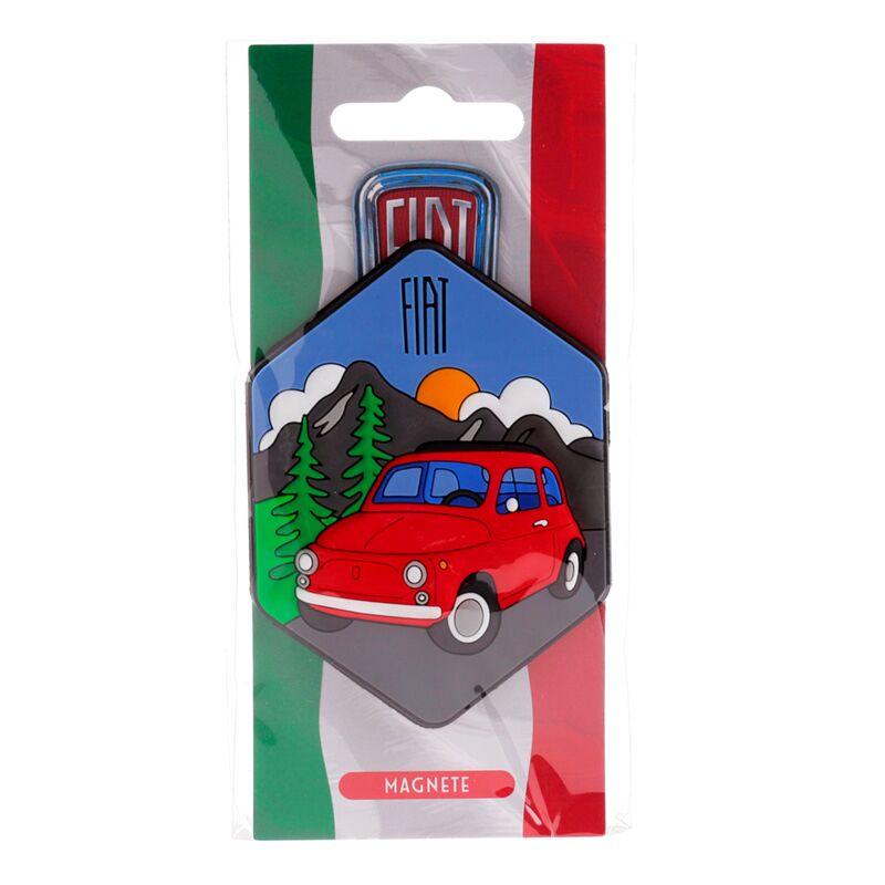 Aimant pvc montagnes dolomite Fiat 500