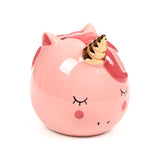 Tirelire rose licorne arc-en-ciel enchantée