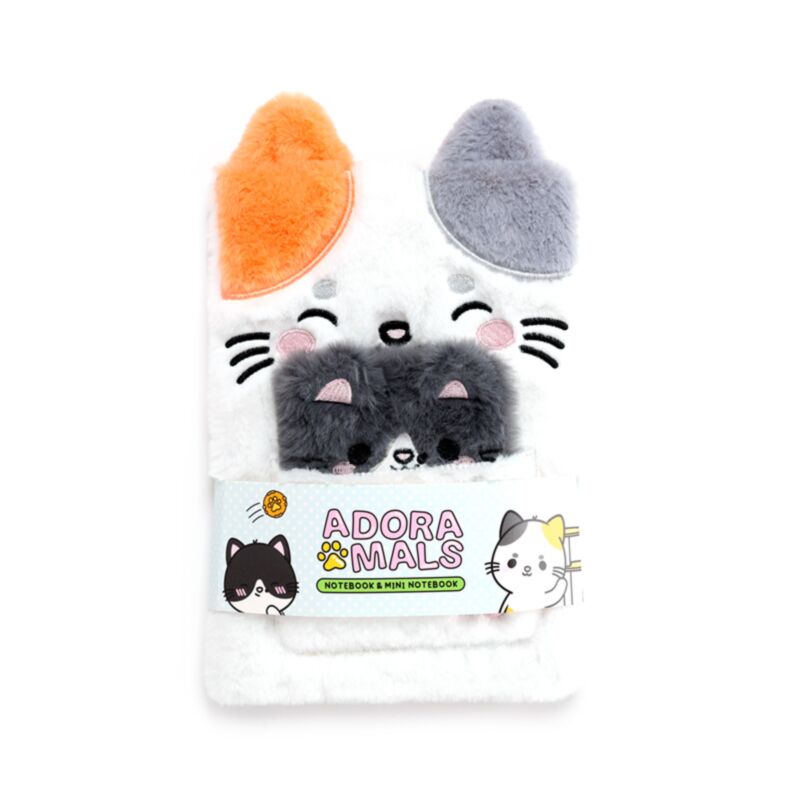 Pochette pour carnet en peluche Adoramals Lola le chat