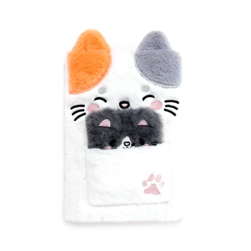 Pochette pour carnet en peluche Adoramals Lola le chat