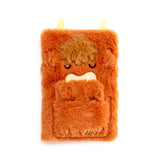 Pochette pour carnet en peluche vache des Highlands