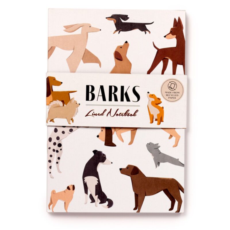 Carnet doublé a5 recyclé chien aboie