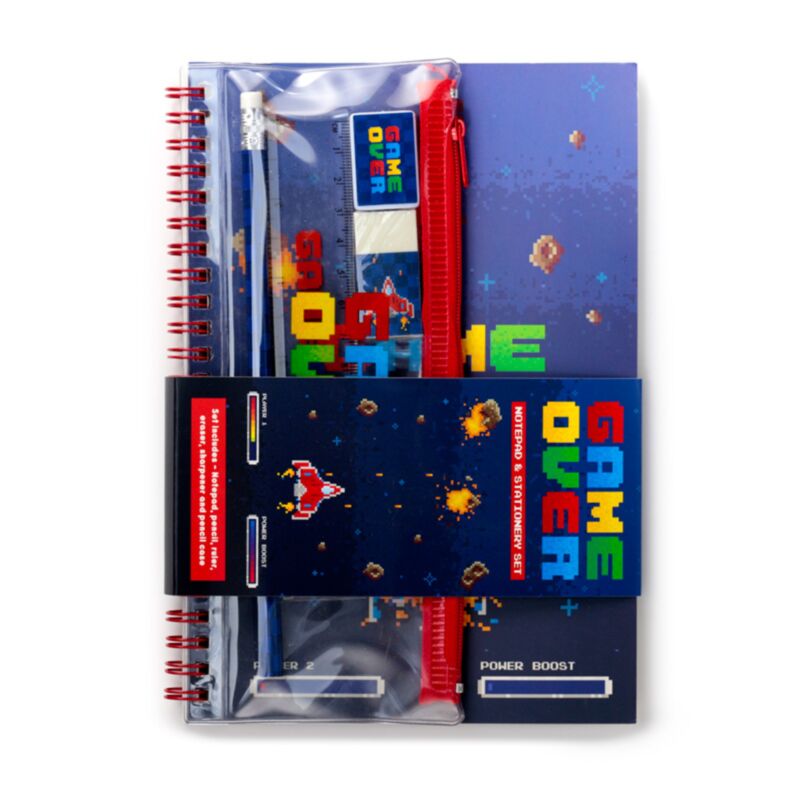 Cahier Game Over Ring A5, ensemble d'écriture 6 pièces