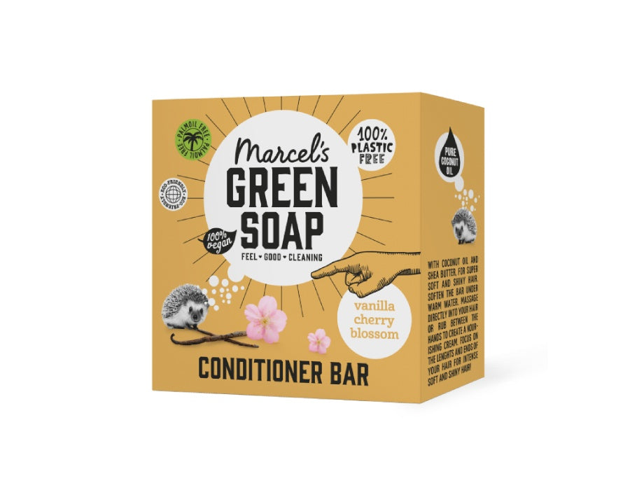 Bar du conditionneur de savon vert Marcel - Blossom de cerise de vanille - 60 gr