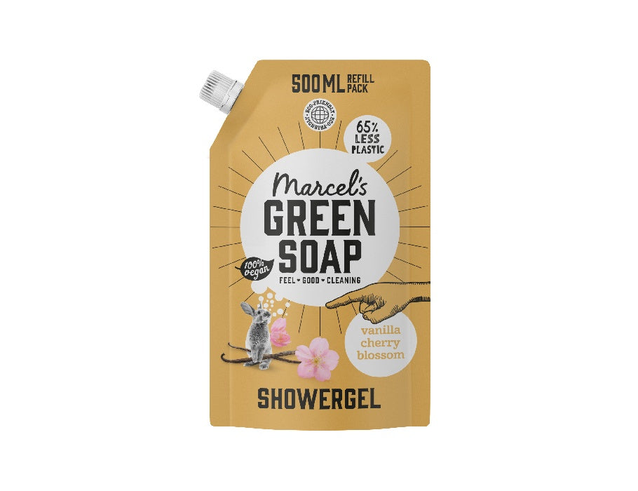 Marcel's Green Soap Shower Gel - Vanille Cherry Blossom - Recharge - 500 ml
