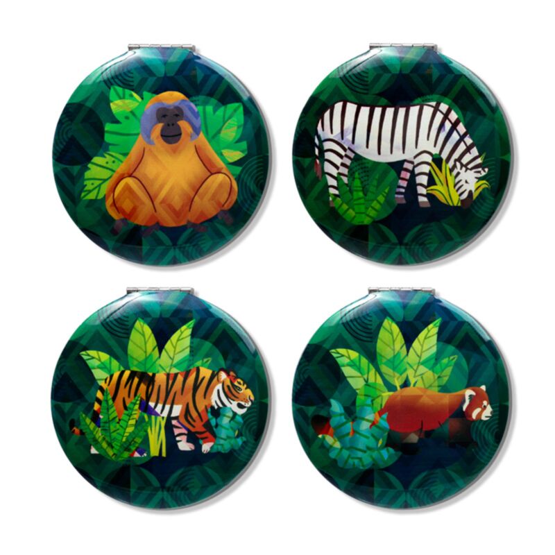 Miroir de maquillage compact animalier