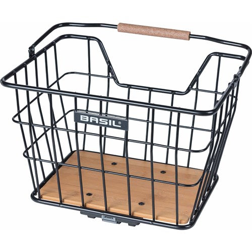 Basil panier à vélo nordland mik 23 litres 23 x 33 x 19 cm avant et/ou arrière noir marron