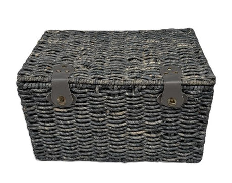 Panier du boulanger bleu-gris grand 47x31x28 avec couvercle