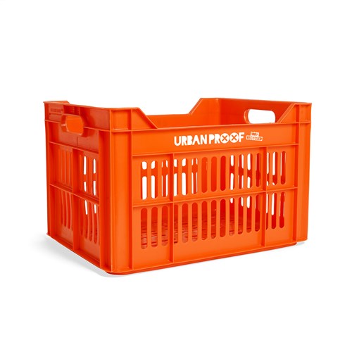 Caisse de vélo de preuve urbain plastique recyclé 30L Orange 40x30x25 cm