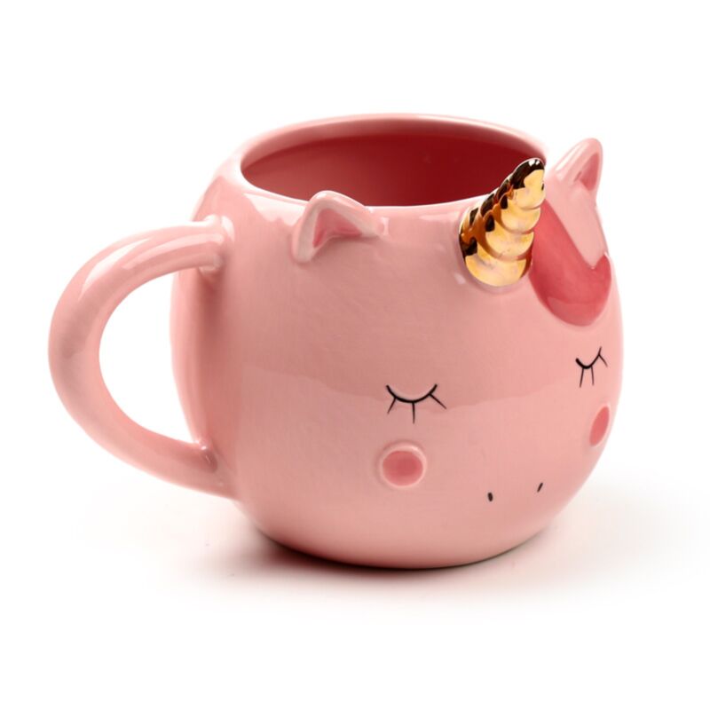 Mug en céramique en forme de licorne arc-en-ciel