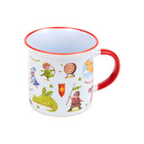 Tasse en porcelaine à bord fin chevaliers dragons