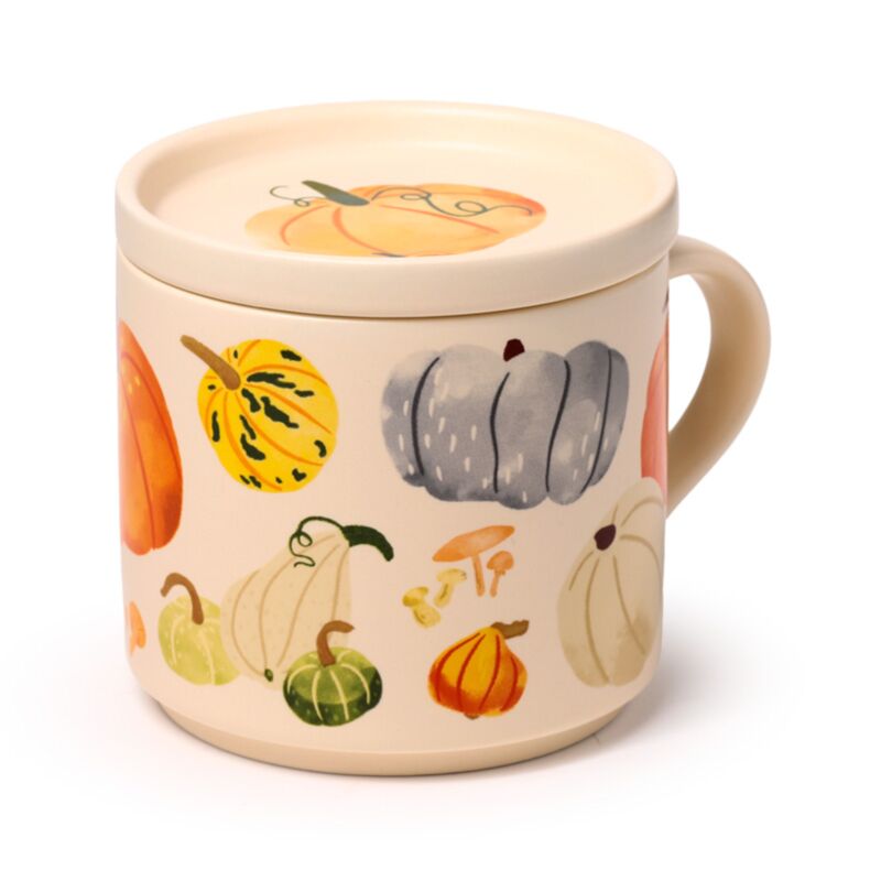 Tasse en porcelaine de récolte d'automne avec ensemble de couvercles de dessous de verre