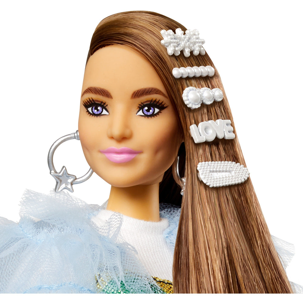 Mattel Extra Doll # 9 Veste à volants bleus avec animal de compagnie Croco