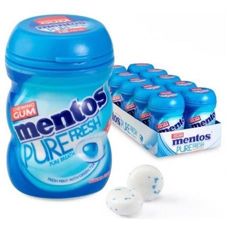 Mentos gum pure menthe fraîche - chewing-gum - sans sucre - 8x50 pièces