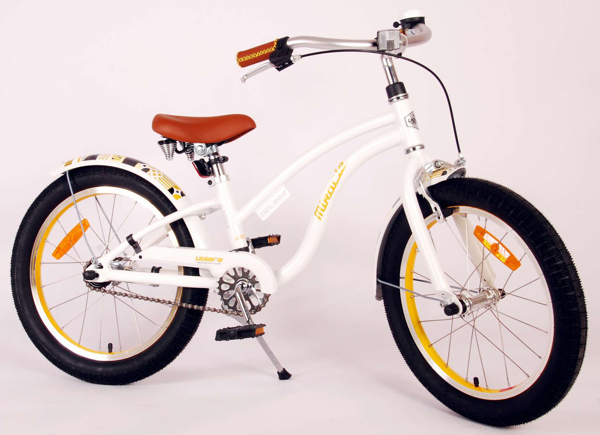 Volare Miracle Cruiser Children's Bicycle - Girls - 18 pouces - White - Collection Prime