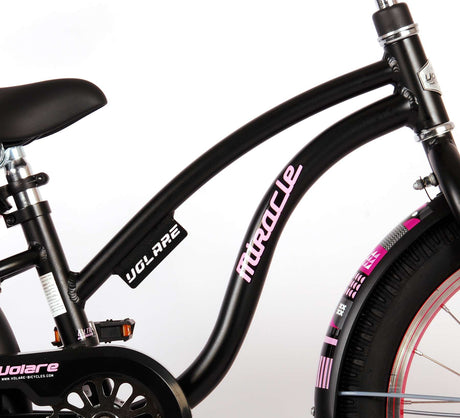 Volare Miracle Cruiser Children's Bicycle - Girls - 18 pouces - Matt Black - Collection Prime