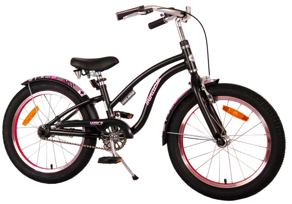 Volare Miracle Cruiser Children's Bicycle - Girls - 18 pouces - Matt Black - Collection Prime