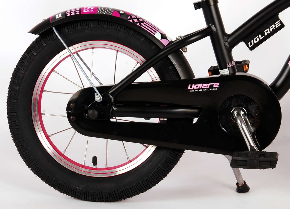Volare Miracle Children's Bicycle - Girls - 14 pouces - Matt Black - Collection Prime