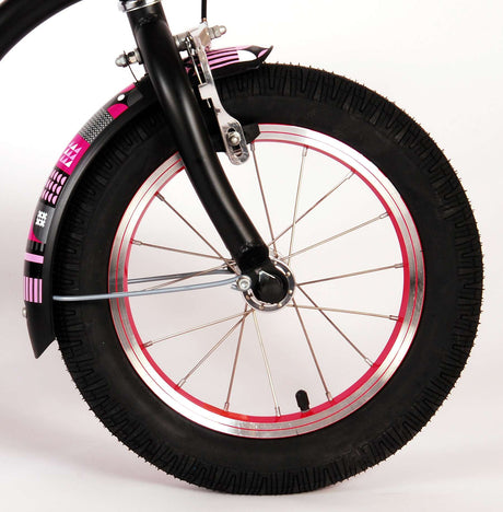 Volare Miracle Children's Bicycle - Girls - 14 pouces - Matt Black - Collection Prime
