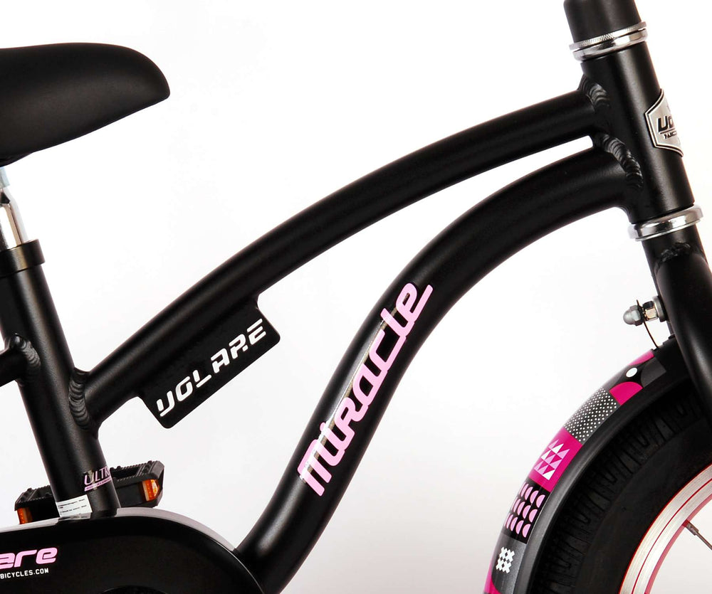 Volare Miracle Children's Bicycle - Girls - 14 pouces - Matt Black - Collection Prime