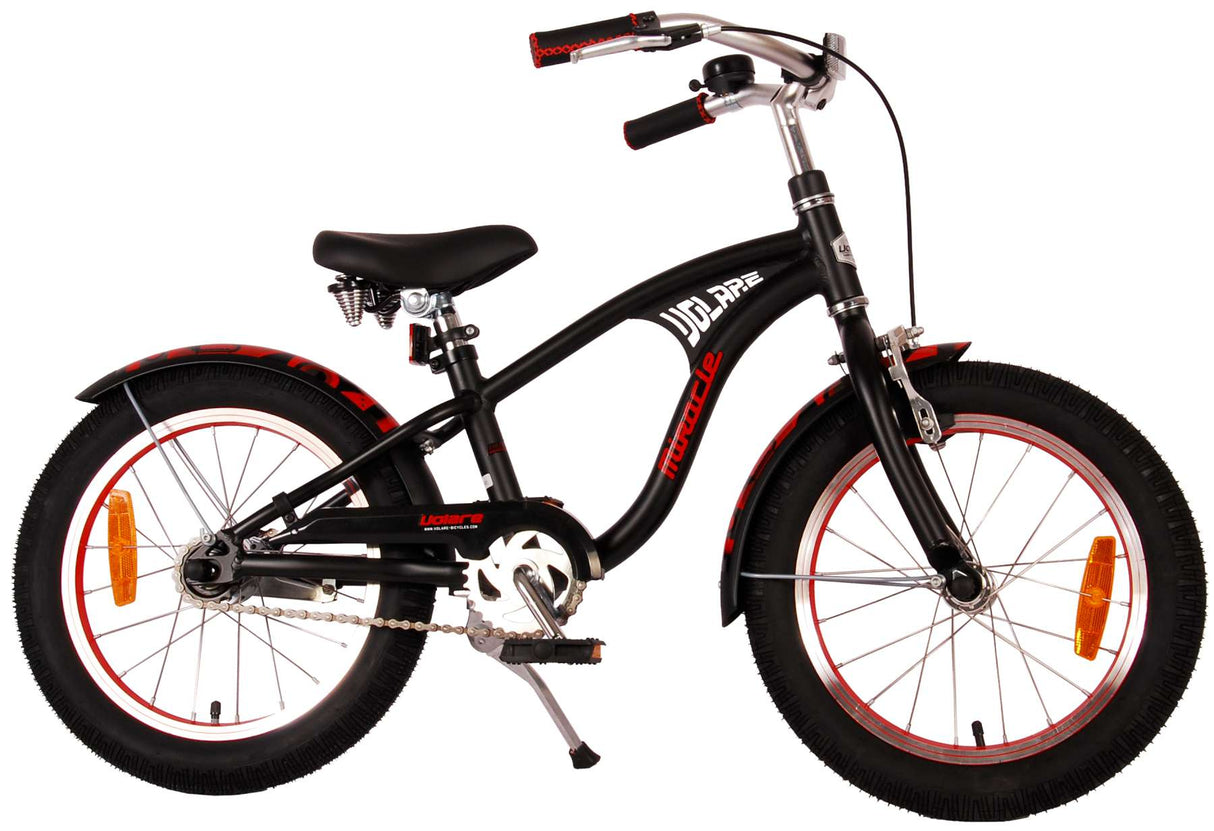 Volare Miracle Cruiser Children's Bicycle - Boys - 16 inch - Matt Black - Prime Collection