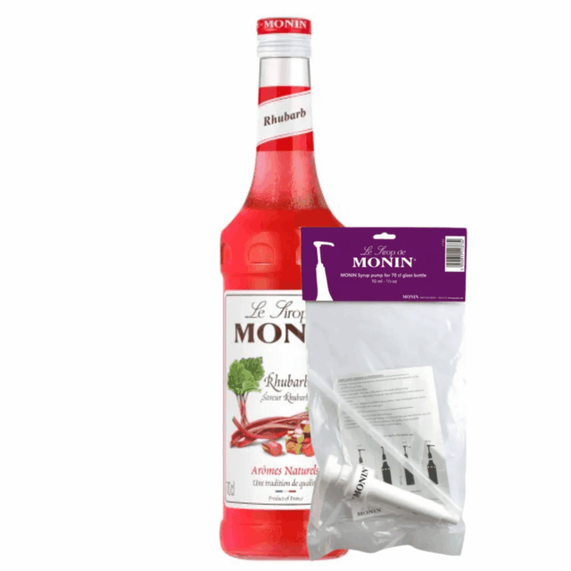 Sirop de rhubarbe Monin (70 cl) + pompe à sirop (10ml)