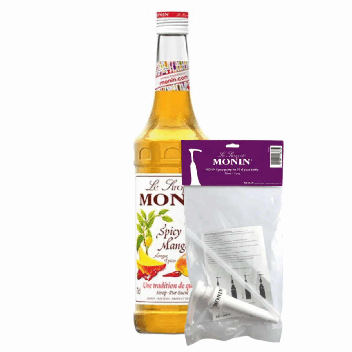 Sirop Monin mangue épicée (70 cl) + pompe à sirop (10ml)