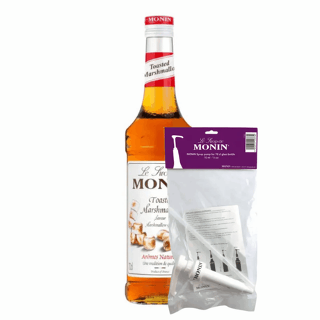 Sirop Monin guimauve grillée (70 cl) + pompe à sirop (10ml)