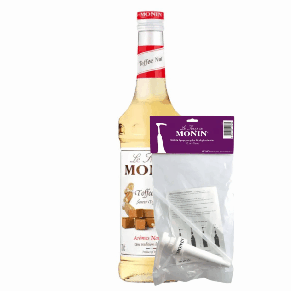 Sirop Monin caramel noix (70 cl) + pompe à sirop (10ml)