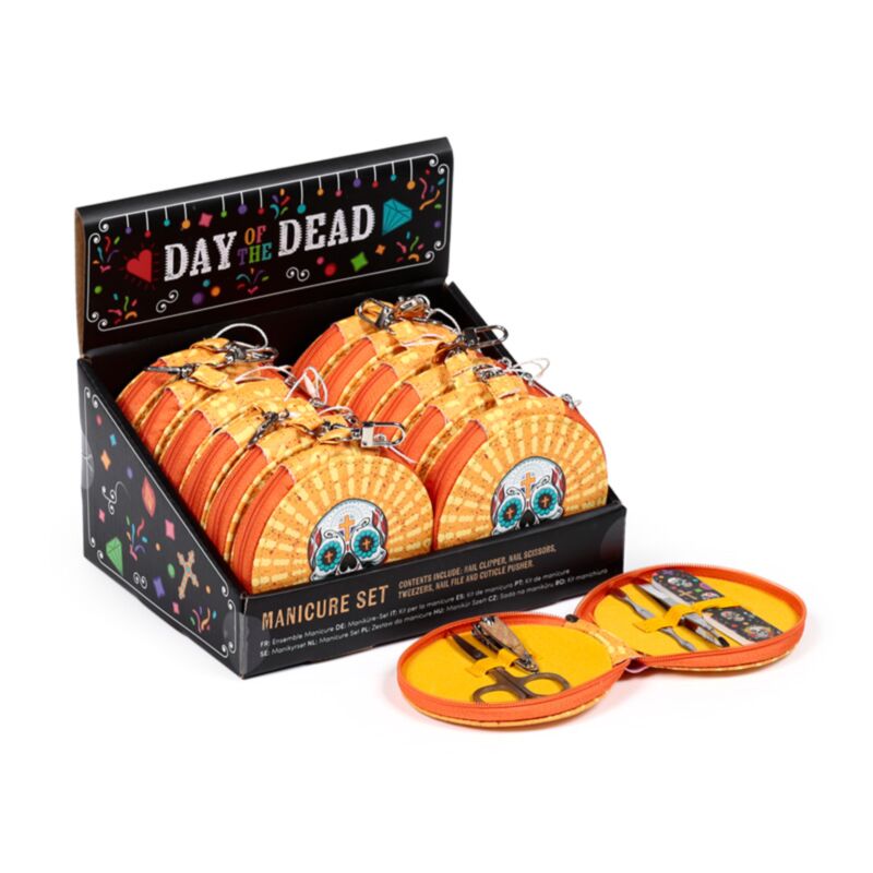 Set de manucure 5 pièces Dia de los muertos avec fermeture éclair