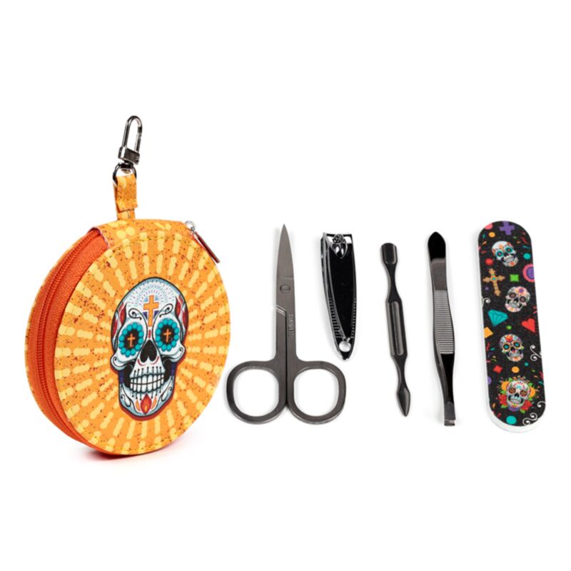 Set de manucure 5 pièces Dia de los muertos avec fermeture éclair