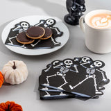 Pack squelette d'Halloween de 12 serviettes de fête en papier 3 épaisseurs