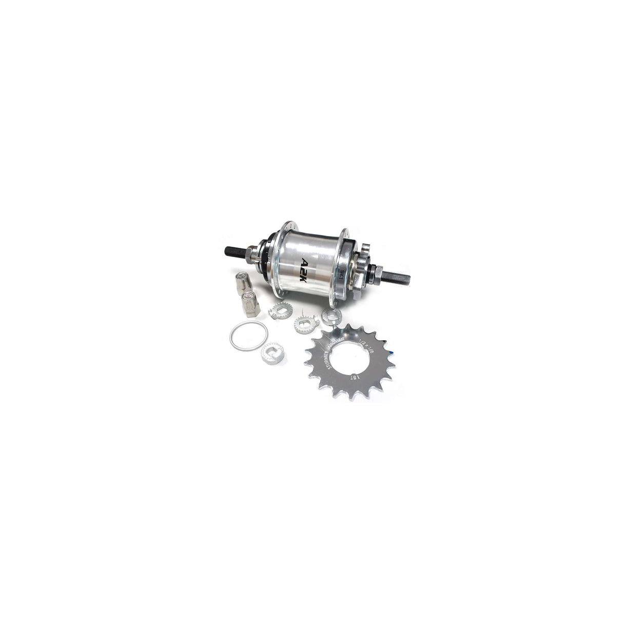 Ensemble de pièces de moyeu d'engrenage Sturmey Archer automatique A2K Dual. station de hub automatique. disque 36l. argent