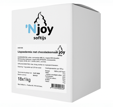 Njoy ijsmix chocolade melkvet (12x 1kg)