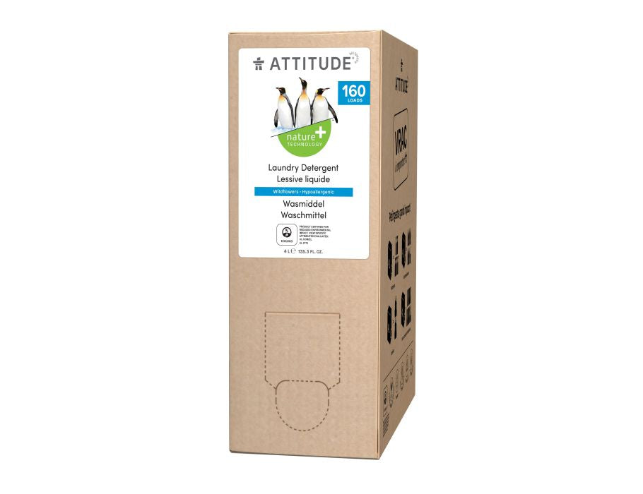 Attitude nature + - bavoir lessive - 4l - fleurs sauvages 160 lavages